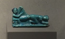 An ancient Egyptian statue depicts a couple having sex. 