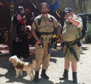  They brought their dog too. He’s in a Ghostbusters uniform, but couldn’t sit still for the photo. I couldn’t blame him.